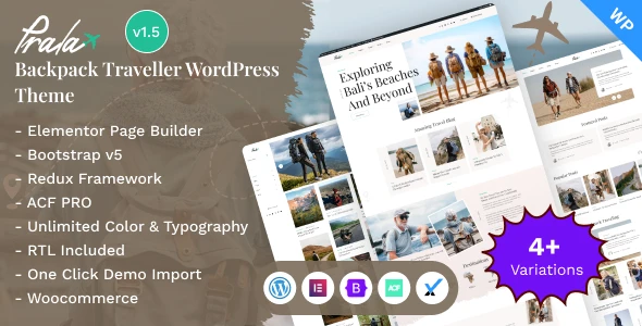 Prala – Backpack Traveler Blog Elementor WordPress Theme